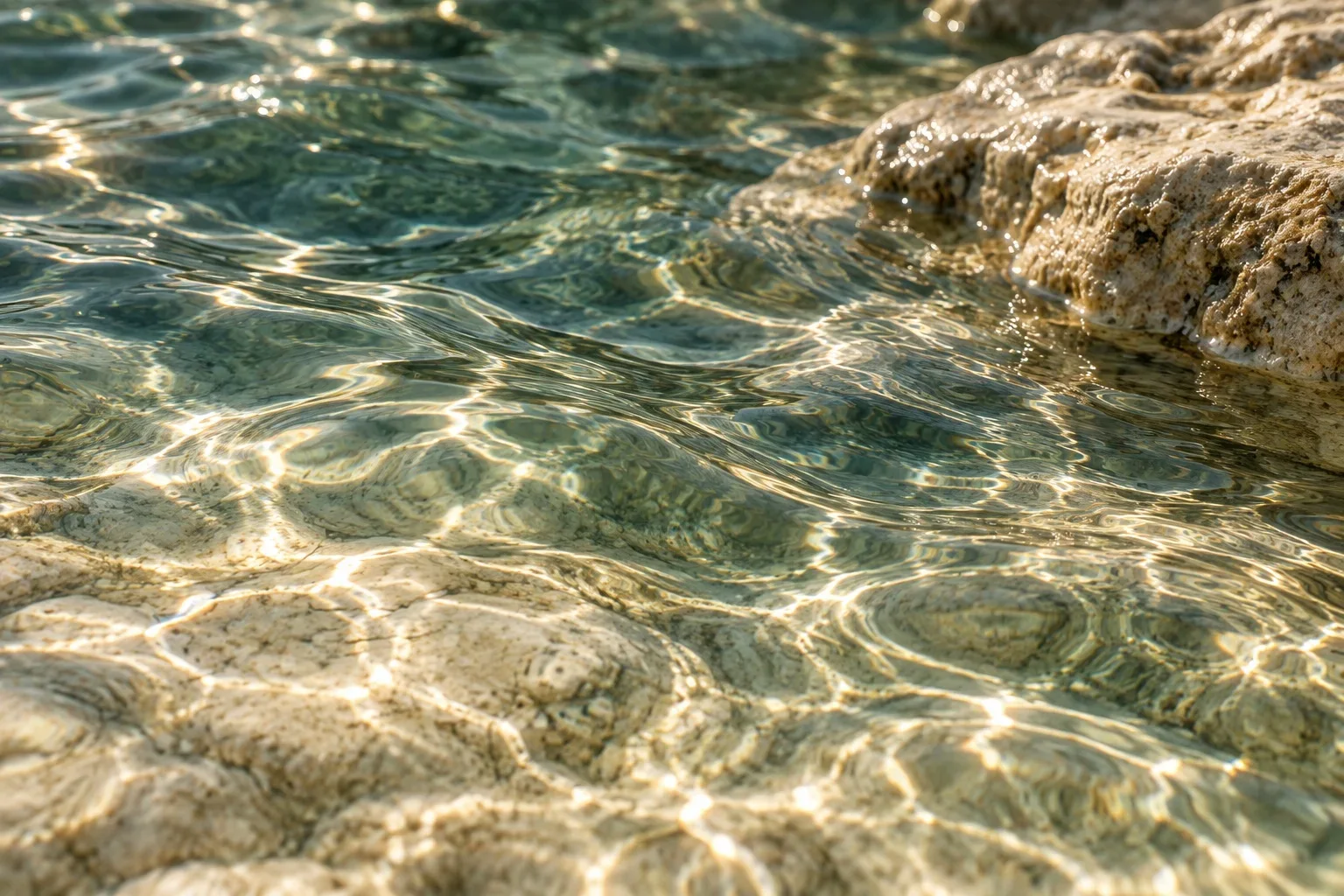 Sunlit water and limestone from the Refresh Research collection